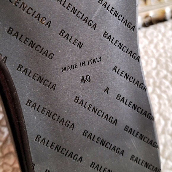 BALENCIAGA Rise Black Lambskin Wedge Slide Platform Sandals EU 40 US 10 Org $850 - Picture 9 of 12